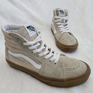 Vans Beige and White High-Top Sneakers